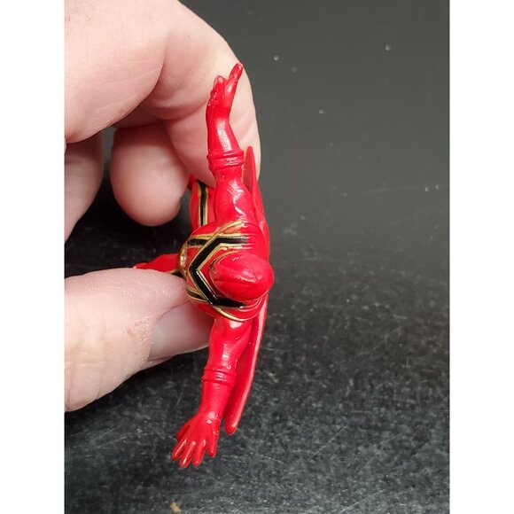 Red Superhero Action Figure With Cape - BVS Markings - Retro Collectible Toy - Picture 7 of 8